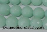 CTU2576 15.5 inches 14mm faceted round synthetic turquoise beads