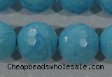 CTU2598 15.5 inches 20mm faceted round synthetic turquoise beads