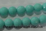 CTU2781 15.5 inches 6mm faceted round synthetic turquoise beads