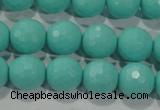 CTU2783 15.5 inches 10mm faceted round synthetic turquoise beads