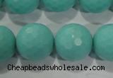 CTU2788 15.5 inches 20mm faceted round synthetic turquoise beads