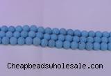 CTU2850 15.5 inches 4mm round matte turquoise beads