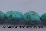 CTU31 15.5 inches 16*20mm freeform blue turquoise beads Wholesale