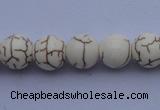 CTU35 15.5 inches 10mm round white turquoise strand beads Wholesale