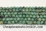 CTU514 15.5 inches 6mm round African turquoise beads wholesale