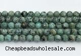 CTU520 15.5 inches 10mm faceted round African turquoise beads wholesale