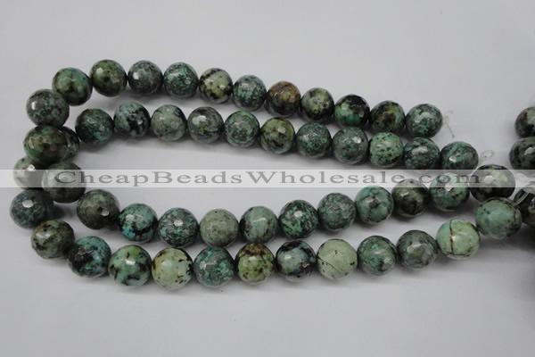 CTU556 15.5 inches 16mm faceted round African turquoise beads