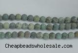 CTU566 15.5 inches 12mm round matte african turquoise beads