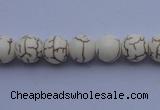 CTU67 15.5 inches 4mm round white turquoise strand beads Wholesale