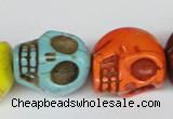 CTU713 15.5 inches 18*20*22mm skull dyed turquoise beads wholesale