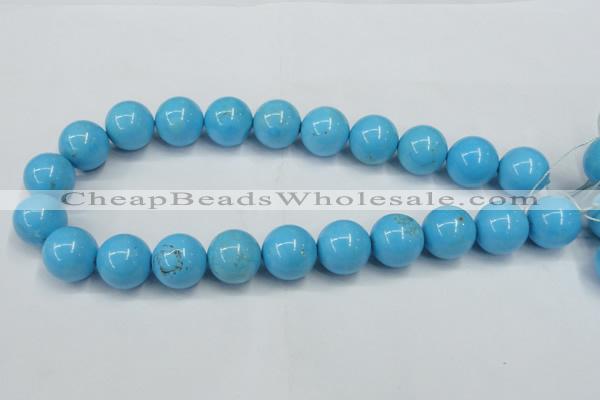 CTU881 15.5 inches 18mm round dyed turquoise beads wholesale