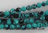 CTU931 15.5 inches 6mm faceted round synthetic turquoise beads