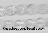 CTW01 15.5 inches 12mm twisted coin white crystal beads wholesale