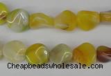 CTW06 15.5 inches 12mm twisted coin madagascar agate beads wholesale