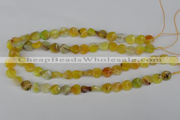 CTW06 15.5 inches 12mm twisted coin madagascar agate beads wholesale