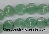 CTW07 15.5 inches 12mm twisted coin green aventurine beads wholesale