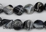 CTW09 15.5 inches 12mm twisted coin botswana agate beads wholesale