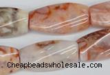 CTW107 15.5 inches 15*30mm twisted rectangle agate beads wholesale