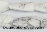 CTW109 15.5 inches 15*30mm twisted rectangle white howlite beads