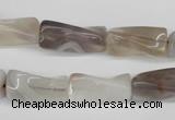 CTW123 15.5 inches 9*20mm twisted trihedron botswana agate beads