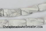 CTW134 15.5 inches 9*20mm twisted trihedron white howlite beads