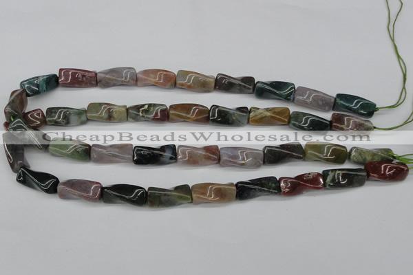 CTW136 15.5 inches 9*20mm twisted trihedron Indian agate beads