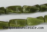 CTW138 15.5 inches 9*20mm twisted trihedron jade gemstone beads