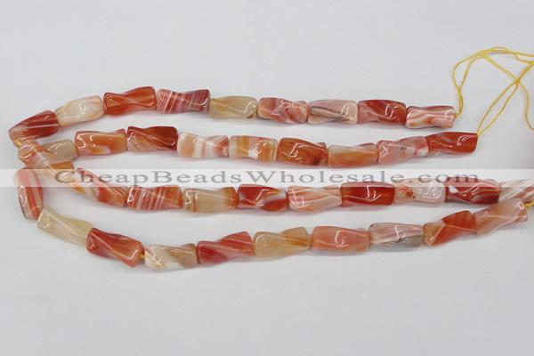 CTW143 15.5 inches 9*20mm twisted trihedron agate gemstone beads