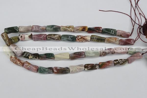 CTW144 15.5 inches 9*20mm twisted trihedron ocean agate beads