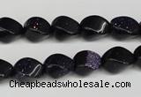 CTW146 15.5 inches 8*11mm twisted rice blue goldstone beads