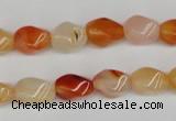 CTW150 15.5 inches 8*11mm twisted rice agate gemstone beads