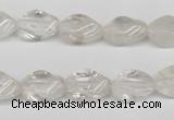 CTW153 15.5 inches 8*15mm twisted rice white crystal beads