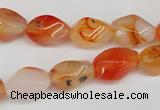 CTW155 15.5 inches 8*15mm twisted rice agate gemstone beads