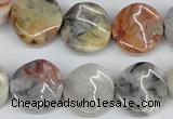 CTW16 15.5 inches 16mm twisted coin crazy lace agate beads wholesale