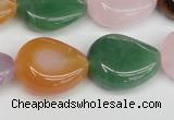 CTW165 15.5 inches 18*22mm twisted teardrop mixed gemstone beads