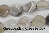 CTW25 15.5 inches 16mm twisted coin botswana agate beads wholesale