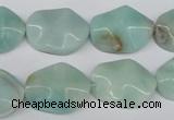 CTW301 15.5 inches 15*20mm wavy oval amazonite gemstone beads