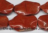 CTW308 15.5 inches 20*30mm wavy oval red jasper gemstone beads