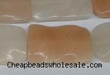 CTW322 15.5 inches 20*30mm wavy rectangle pink aventurine jade beads