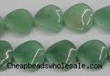 CTW34 15.5 inches 16mm twisted coin green aventurine beads wholesale