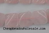 CTW350 15.5 inches 16*16mm twisted square rose quartz beads