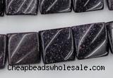 CTW352 15.5 inches 16*16mm twisted square blue goldstone beads