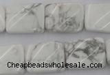 CTW383 15.5 inches 15*20mm twisted rectangle white howlite beads