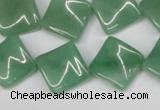 CTW39 15.5 inches 15*15mm twisted diamond green aventurine beads