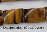 CTW394 15.5 inches 18*25mm twisted rectangle yellow tiger eye beads