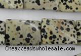 CTW397 15.5 inches 18*25mm twisted rectangle dalmatian jasper beads