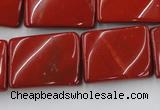 CTW399 15.5 inches 18*25mm twisted rectangle red jasper beads