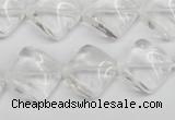 CTW49 15.5 inches 15*15mm twisted diamond white crystal beads