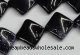 CTW50 15.5 inches 15*15mm twisted diamond blue goldstone beads