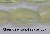 CTW502 15.5 inches 20*30mm faceted & twisted synthetic quartz beads